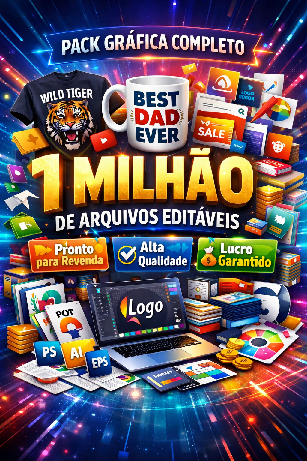 Pack Gráfica Completo - 1 Milhão de Arquivos Editáveis